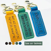 Personalized Authentic Leather Keychain • Genuine Leather Key Chain • Custom Logo • Custom Gift, Personalized Gift